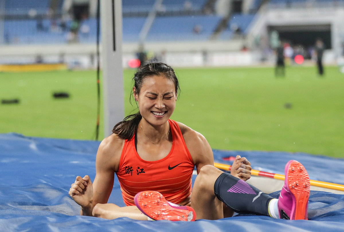 女子撑杆跳高名将李玲在京备战亚运会－2018雅加达亚运会