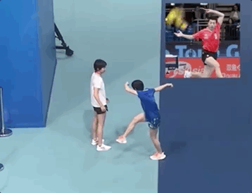 yt张家齐陈芋汐模仿许昕.gif